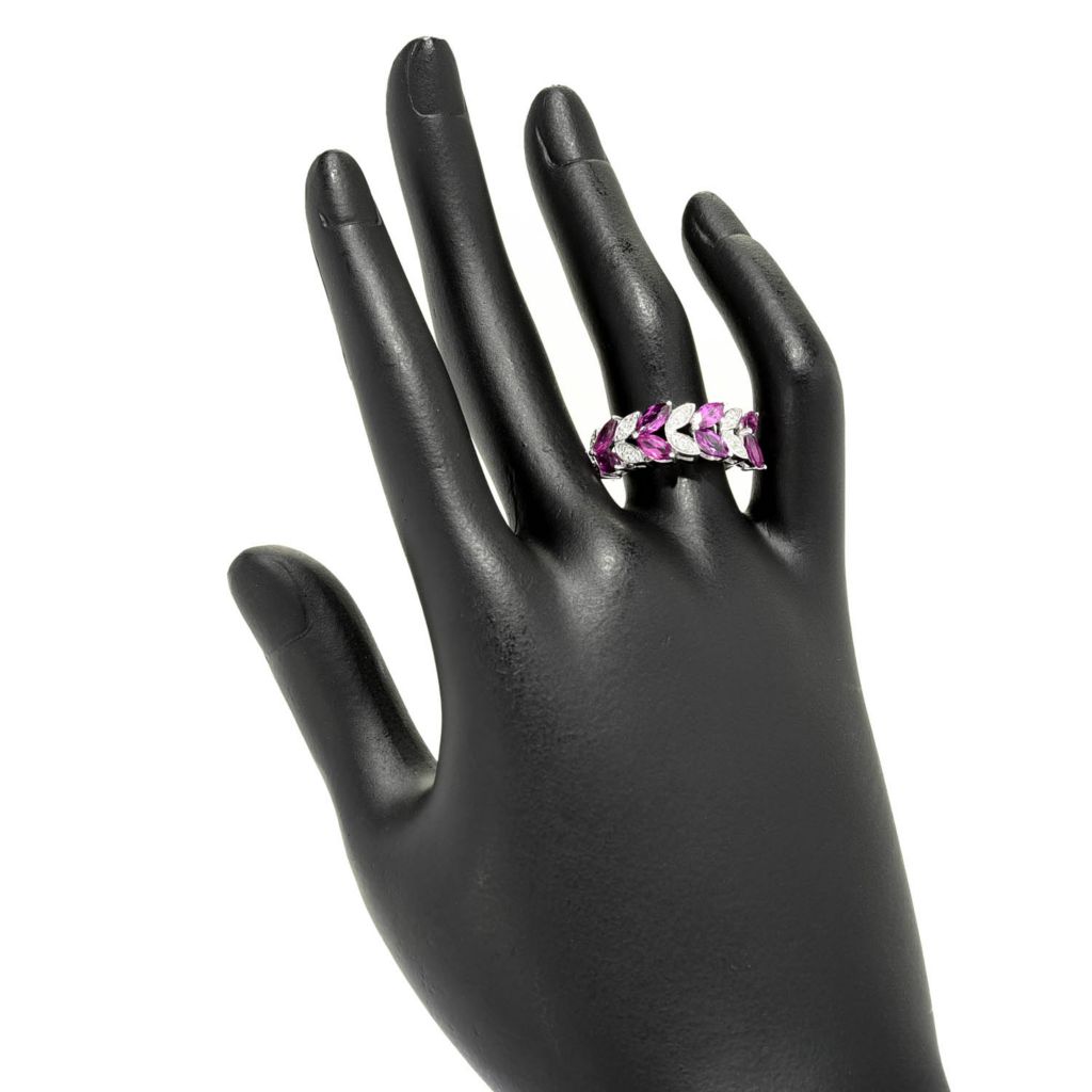 Gem Treasures 2.57ctw Marquise Purple Garnet & White Zircon Ring by Steals