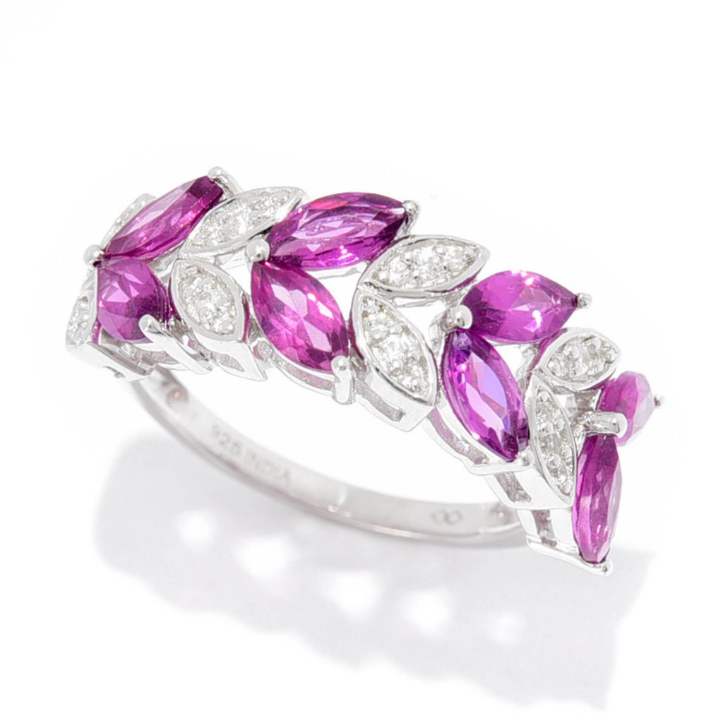 Gem Treasures 2.57ctw Marquise Purple Garnet & White Zircon Ring by Steals