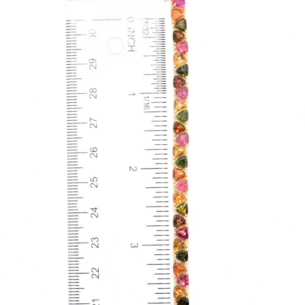 Gem Treasures 18K Vermeil Multi Tourmaline Line Bracelet by Steals