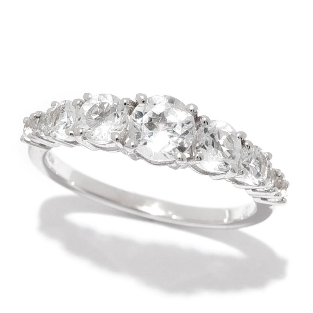 Gem Treasures Sterling Silver Choice of Gemstone Graduated Band Ring by Steals