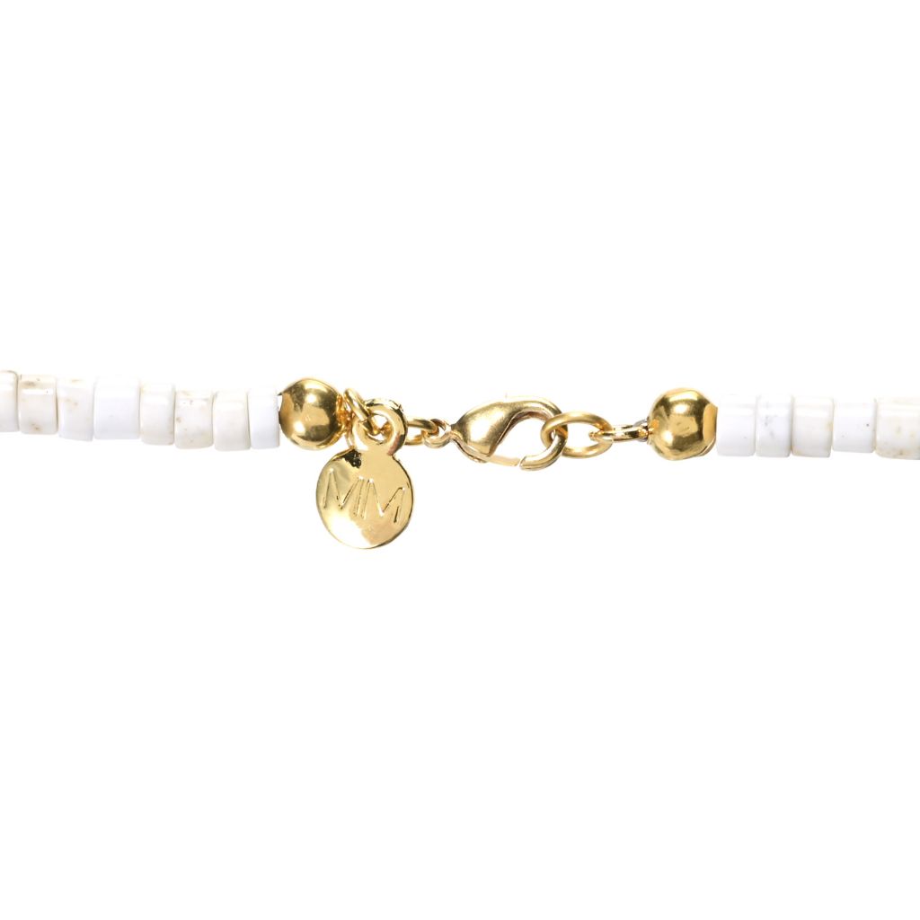 MAYAMAR 24K Gold Plated Howlite Beaded Crescent Horn 21" Necklace by Steals