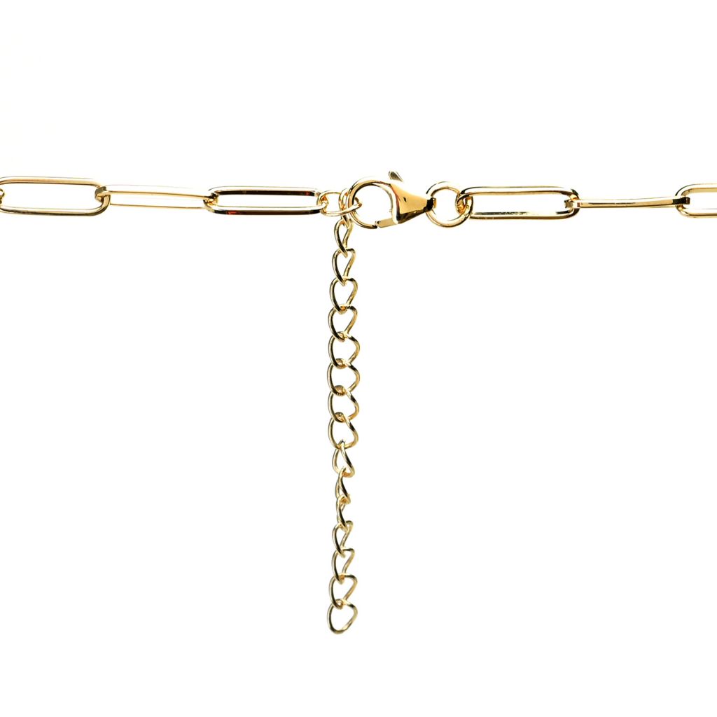 18K Gold Plated Choice of Length Arizona Peridot Paperclip Link Necklace by Steals