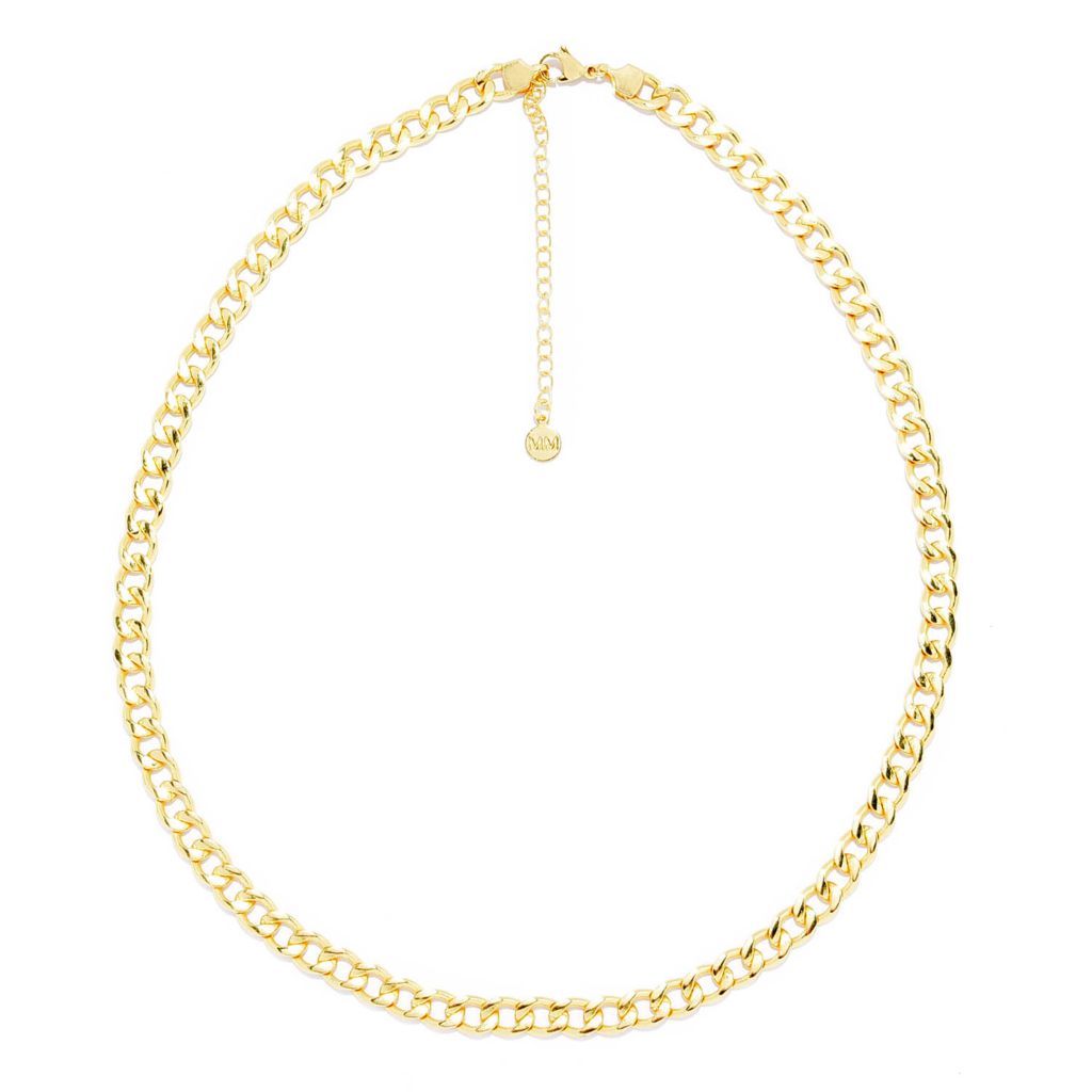 MAYAMAR 24K Gold Plated Choice of Length 7.2mm Curb Link Necklace by Steals