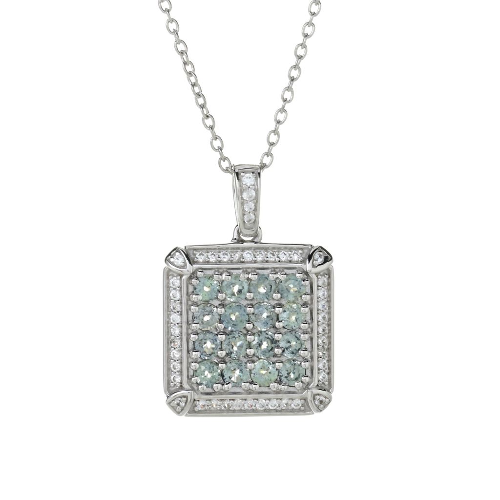 Gem Treasures 1.35ctw Montana Green Sapphire & White Zircon Pendant by Steals