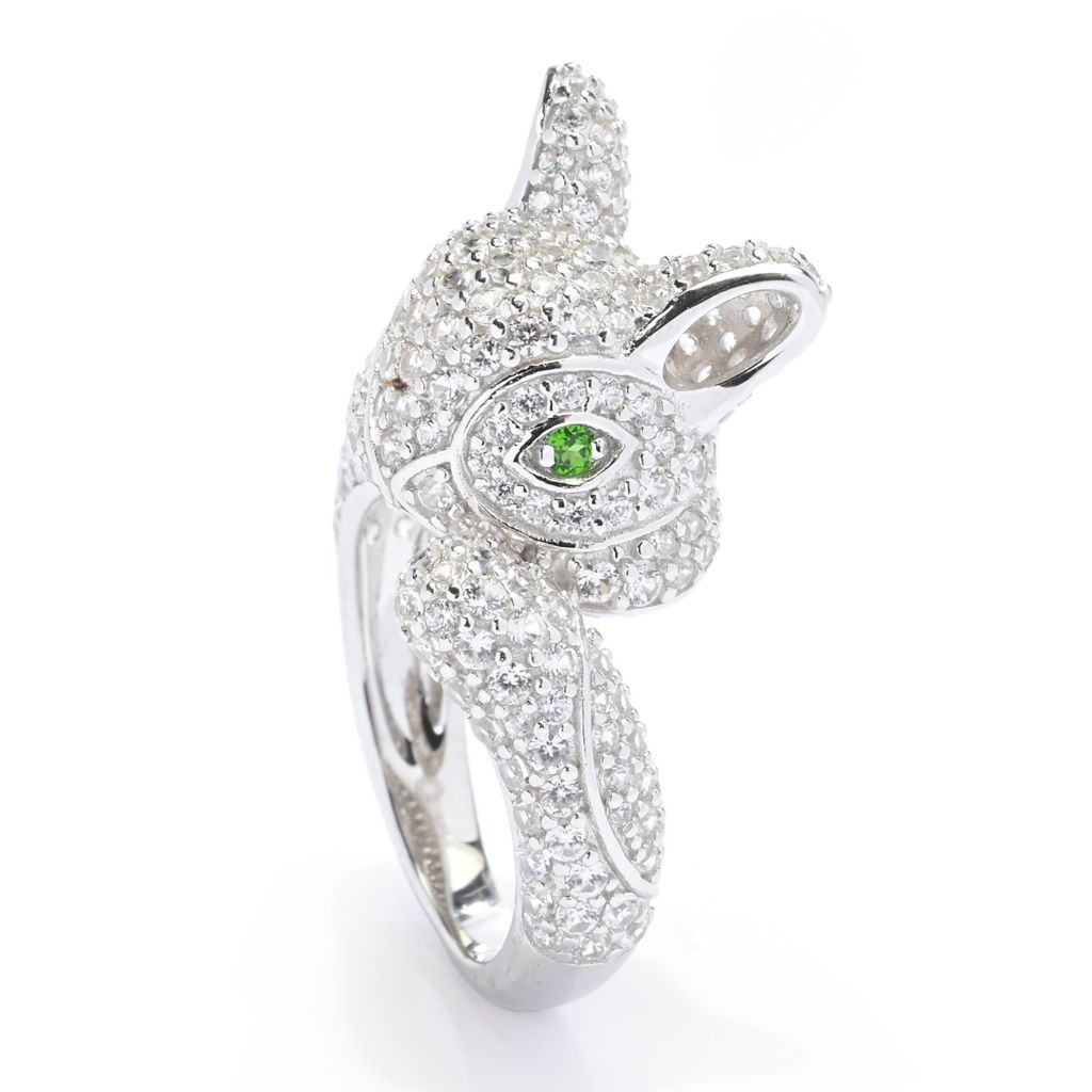 Platinum Plated Choice of Gem Pave Bunny Rabbit Ring by Steals
