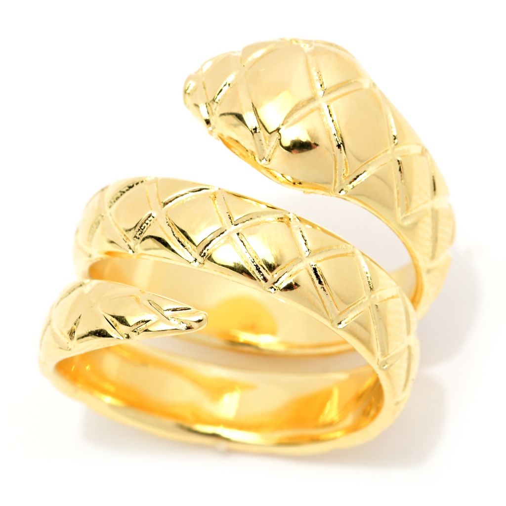 Toscana Italiana 18K Gold Plated Textured Snake Wraparound Ring by Steals