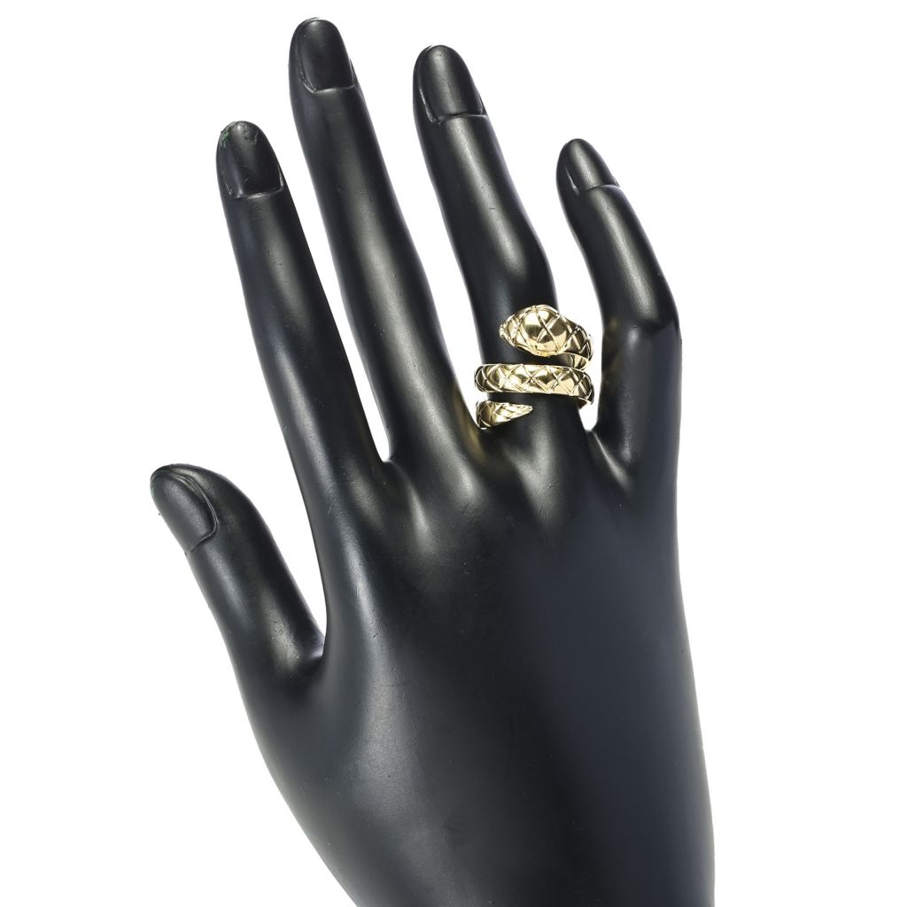Toscana Italiana 18K Gold Plated Textured Snake Wraparound Ring by Steals