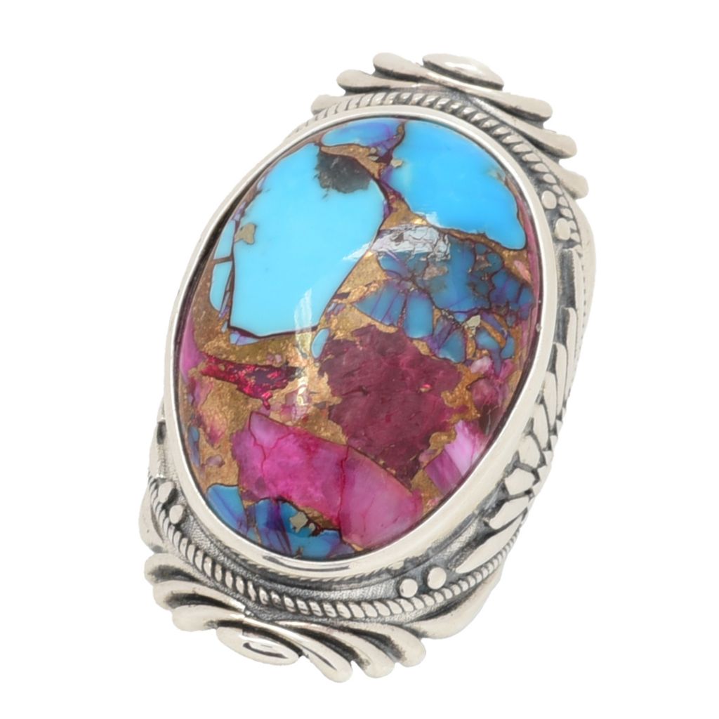 Southwest Elements 25x18mm Choice of Gem Tapered Statement Ring by Steals