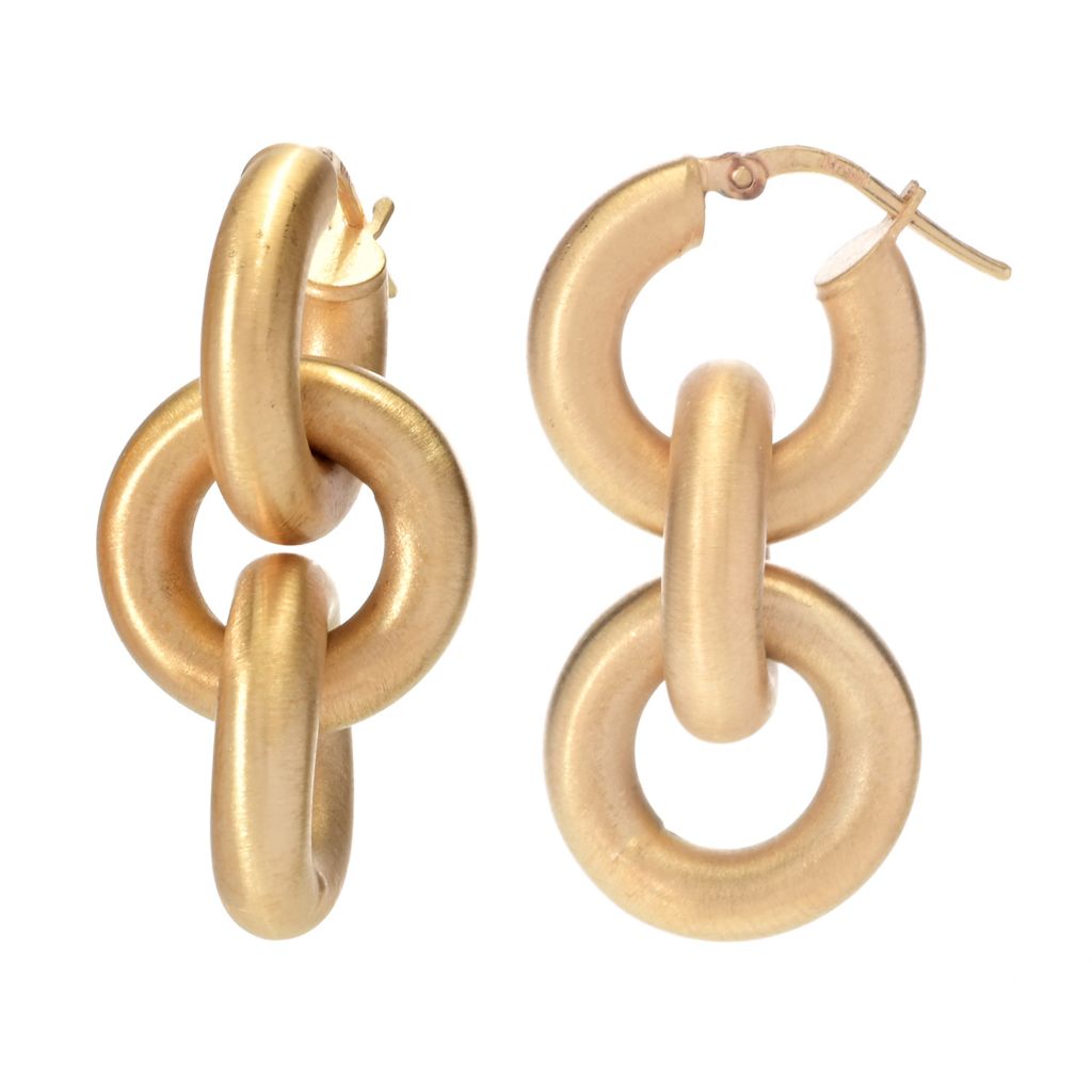 Toscana Italiana 18K Gold Plated Setosa Rolo Triple Link Earrings by Steals