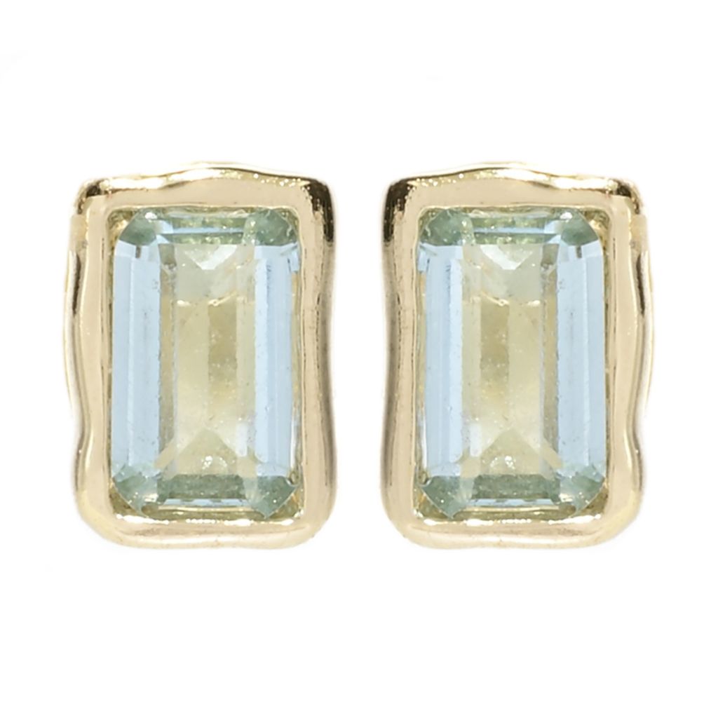 Toscana Italiana 18K Gold Plated Choice of Gemstone Stud Earrings by Steals