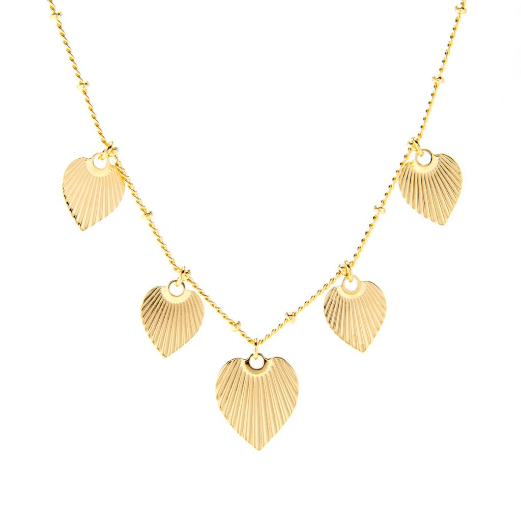 Toscana Italiana 18K Gold Plated Heart Cockle Charm 15.5"+2" Necklace by Steals