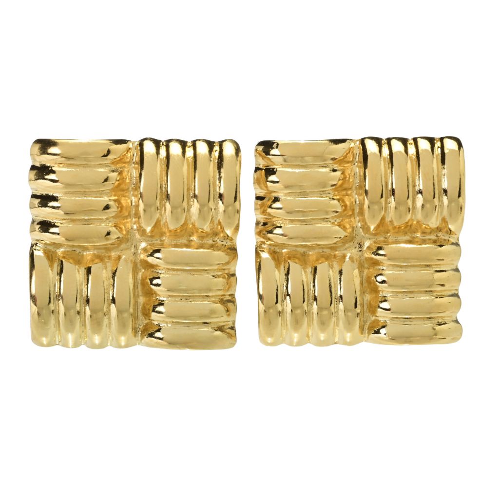 MAYAMAR 24K Gold Plated Handcrafted Vintage Look Square Earrings by Steals
