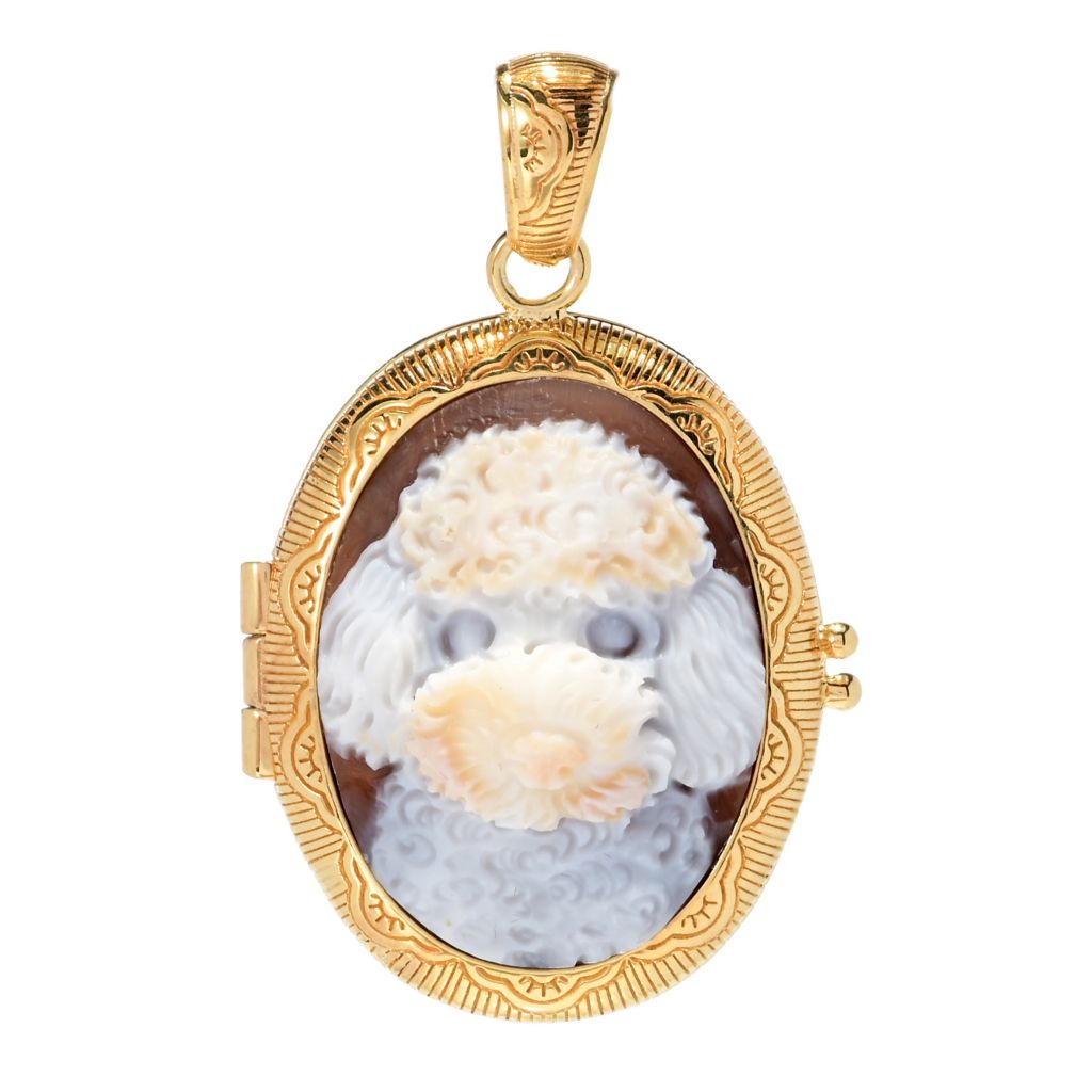 Cameo Italiano "Carousel" Choice of Dog Breed Cameo Locket Pendant by Steals