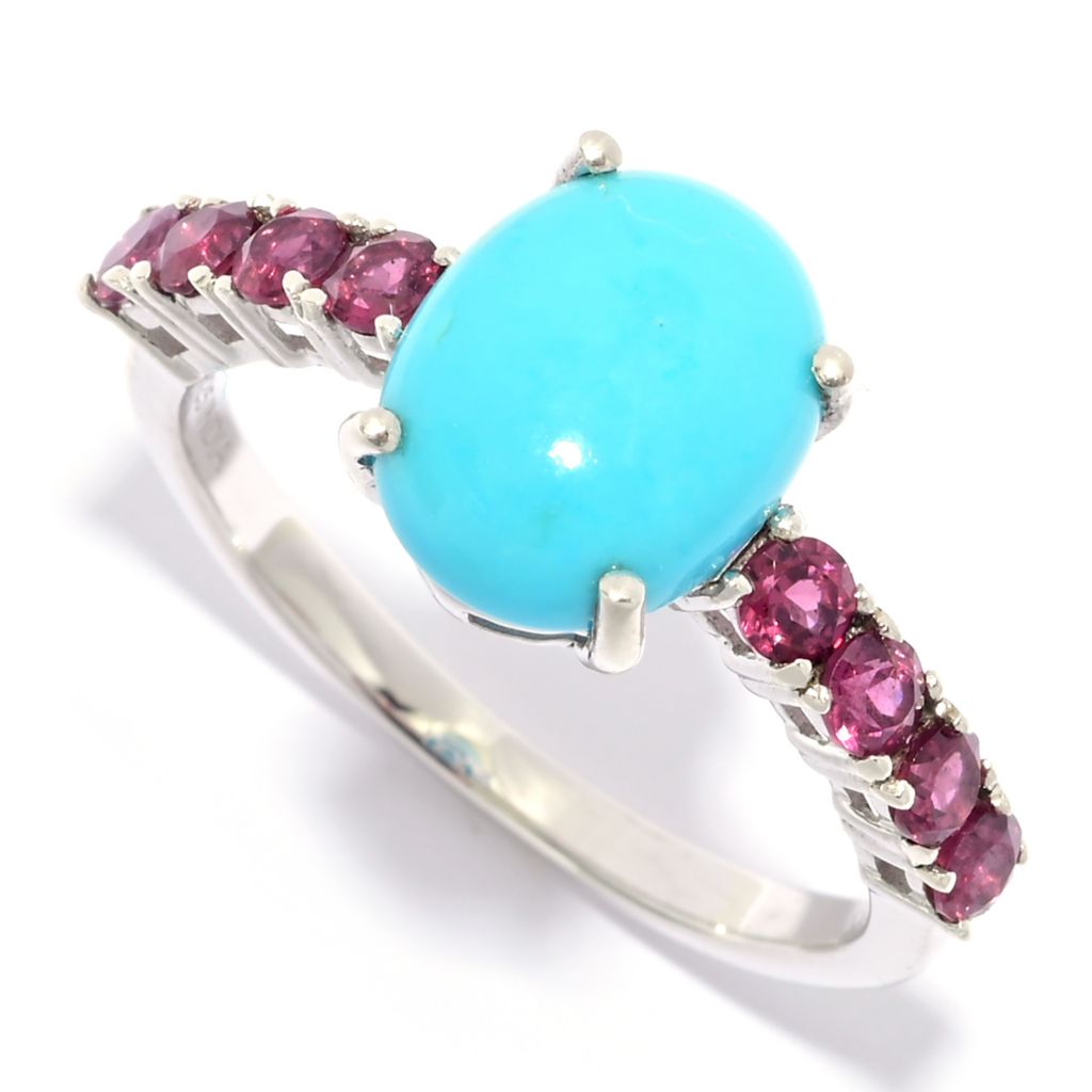 Gem Treasures Sleeping Beauty Turquoise & Choice of Exotic Gem Ring by Steals