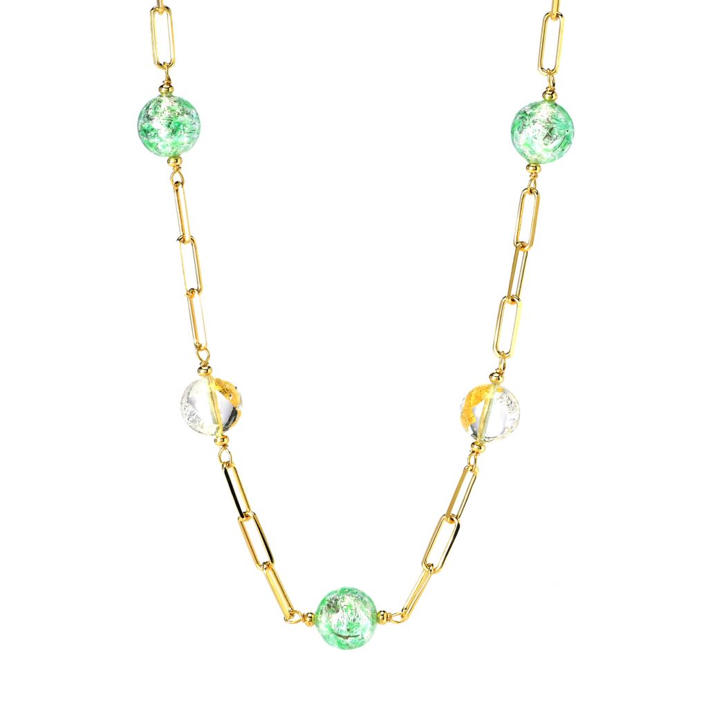 Toscana Italiana 18K Gold Plated Murano Glass Station Choice of Length Necklace by Steals