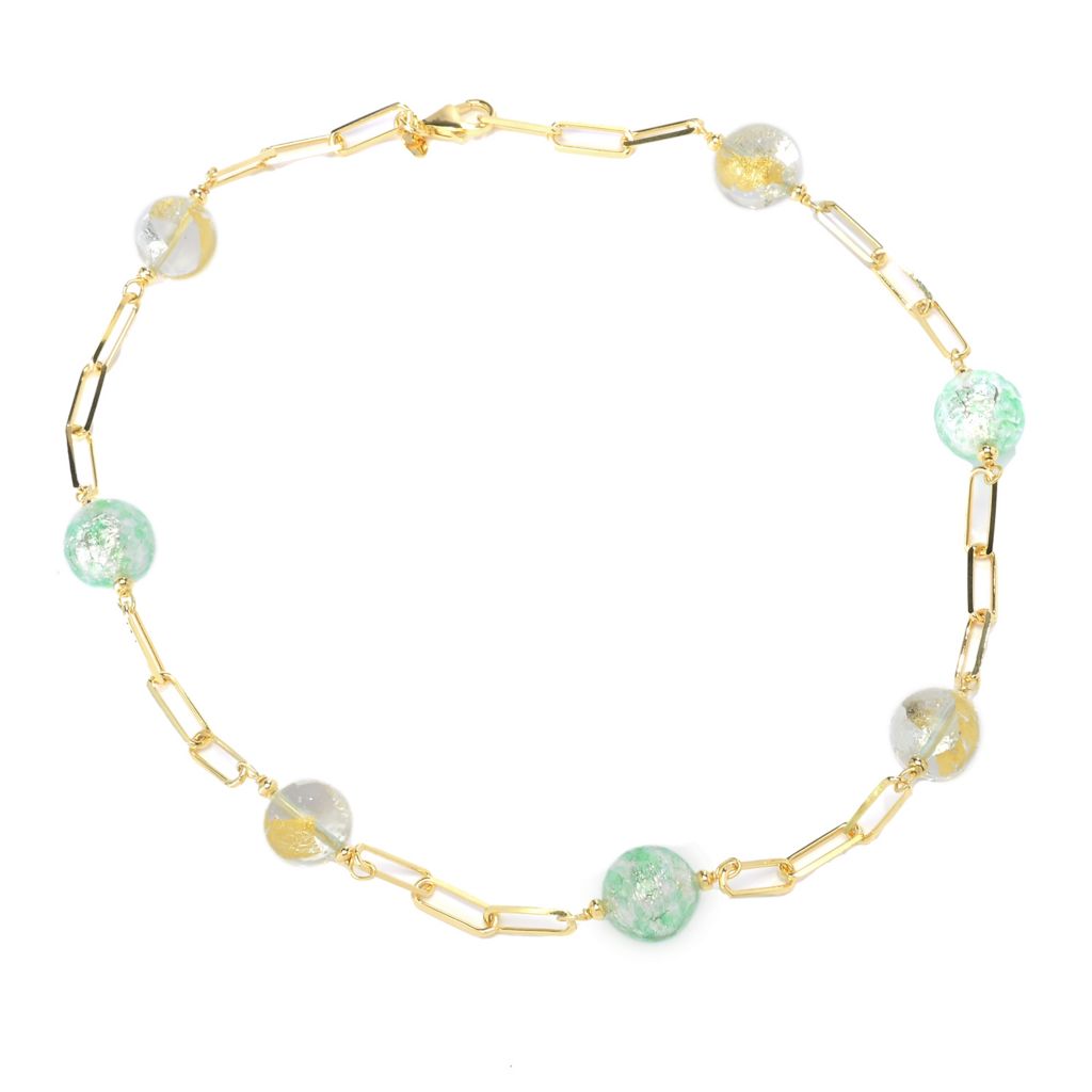 Toscana Italiana 18K Gold Plated Murano Glass Station Choice of Length Necklace by Steals