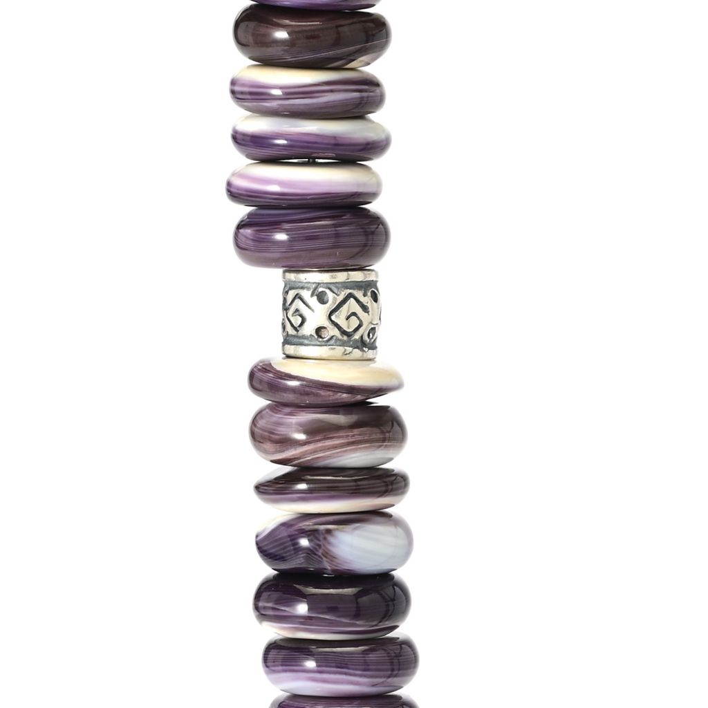 Southwest Elements Sterling Silver Wampum Shell Rondelle Bead Necklace by Steals