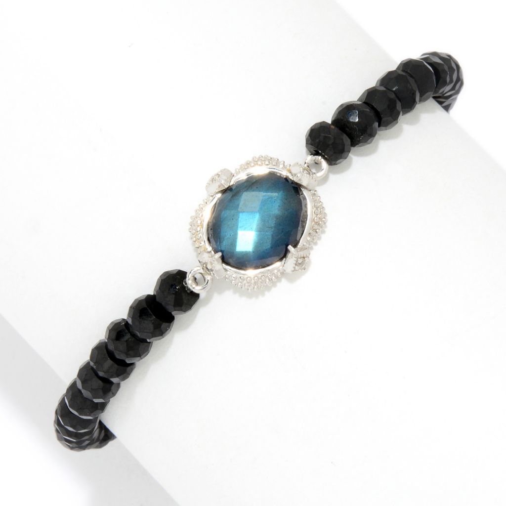 Hilary Joy SS 6.75" or 7.25" Gem & Labradorite Doublet Bracelet by Steals