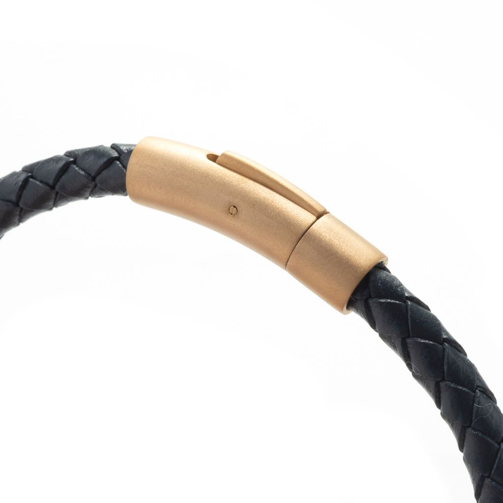 Invicta Jewelry Stainless Steel & Braided Leather Bracelet by Steals