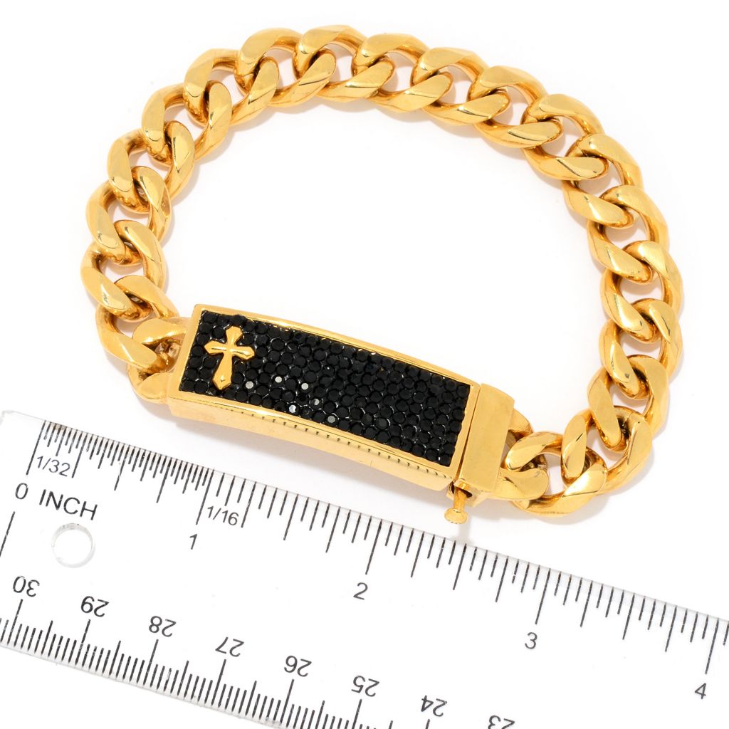 Invicta Men's Stainless Steel 9" Skull or Cross Curb Link Bracelet by Steals