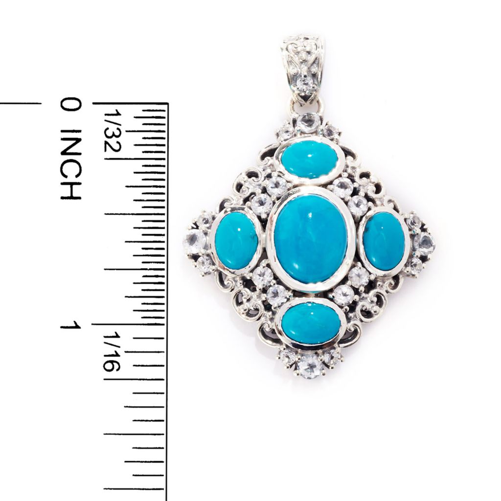 Artisan Silver by Samuel B. Persian Turquoise & Choice of Gem Pendant by Steals