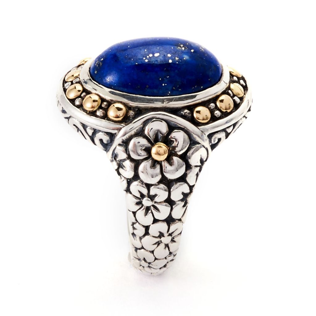 Artisan Silver by Samuel B. 18K Gold Accented Choice of Gem Ring by Steals