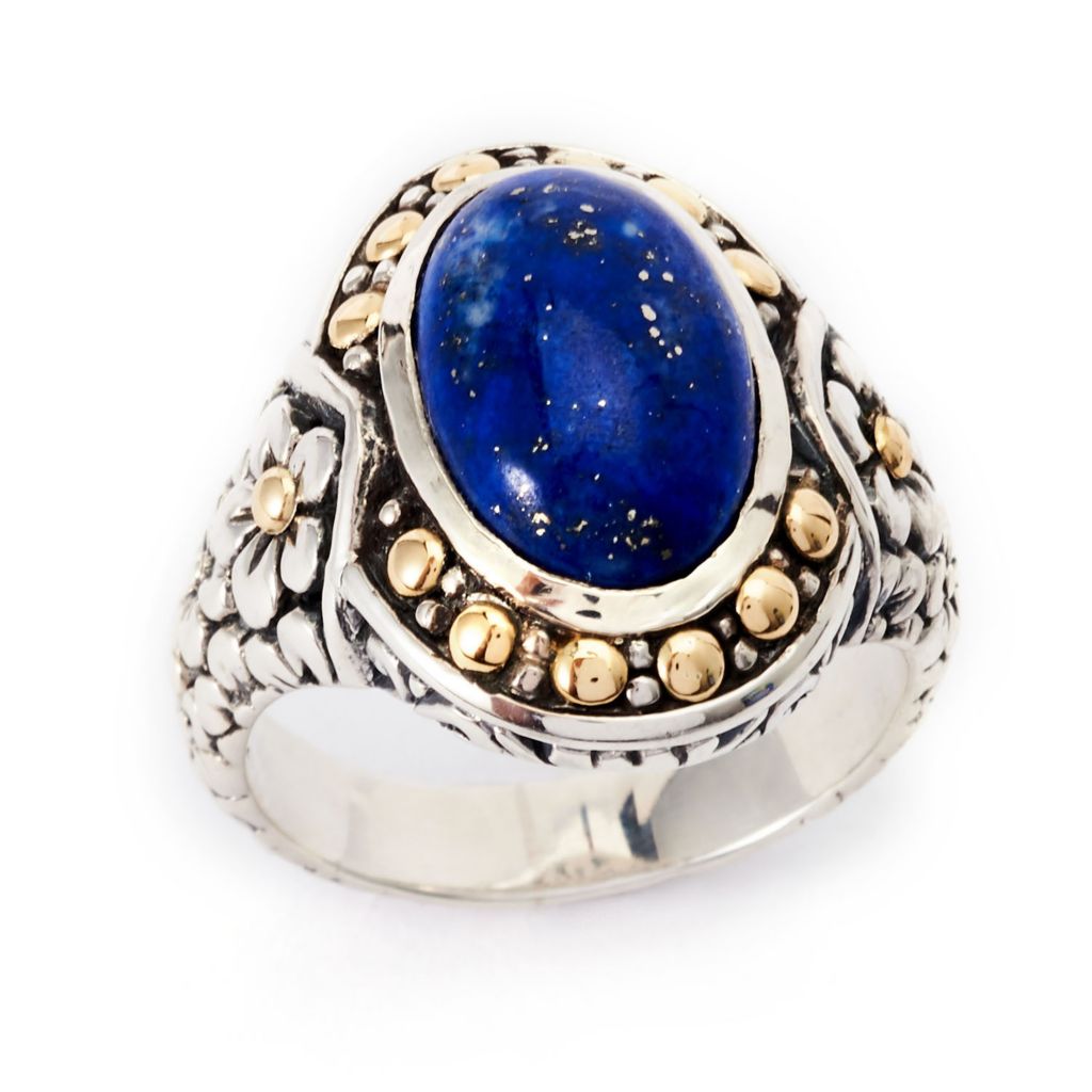Artisan Silver by Samuel B. 18K Gold Accented Choice of Gem Ring by Steals