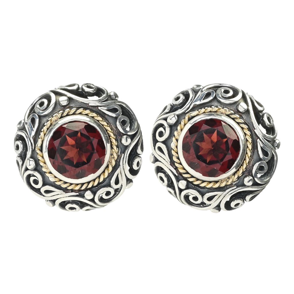 Artisan Silver by Samuel B. 18K Gold Accented Choice of Gem Stud Earrings by Steals