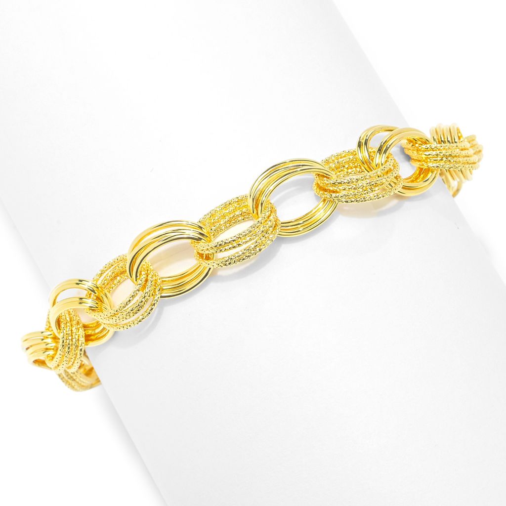 Toscana Italiana 18K Gold Plated Choice of Murano Glass Charm Bracelet by Steals