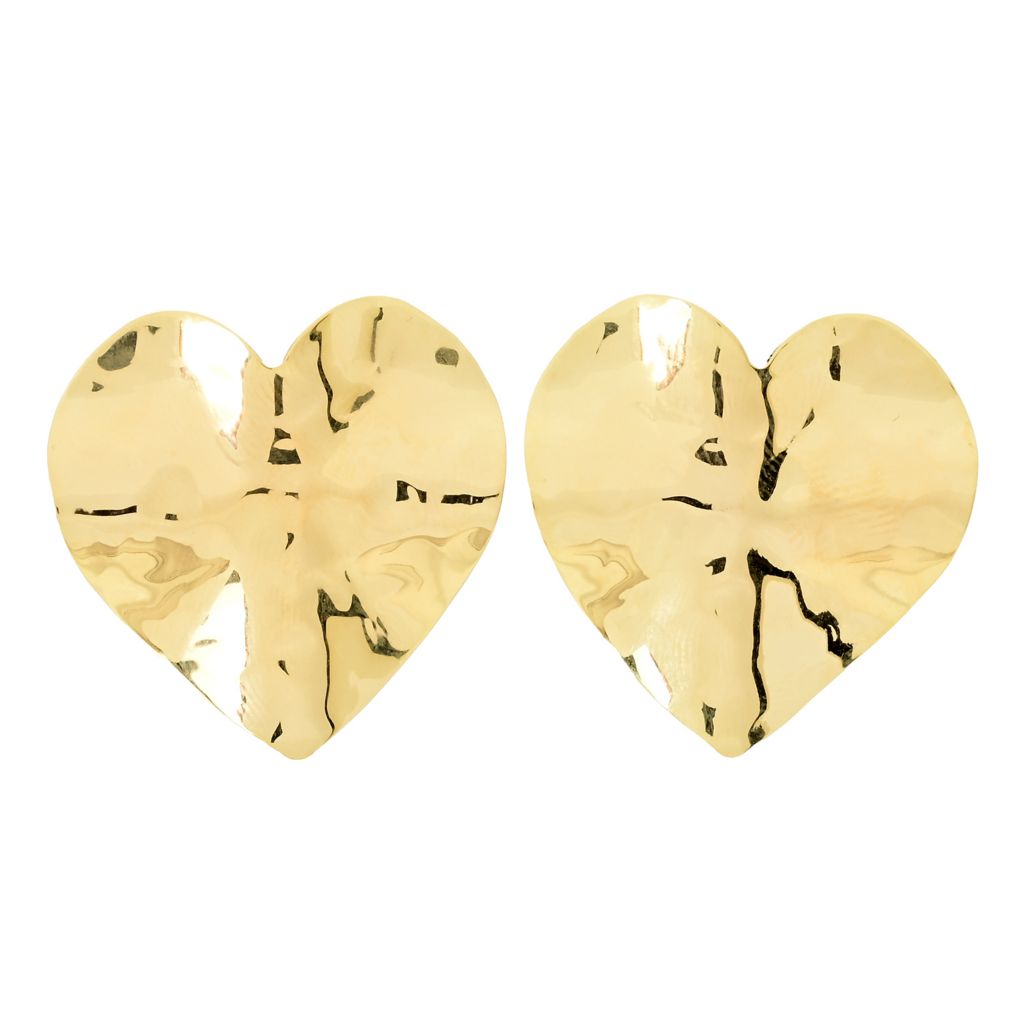 Toscana Italiana 18K Gold Plated Hammered Choice of Shape Stud Earrings by Steals