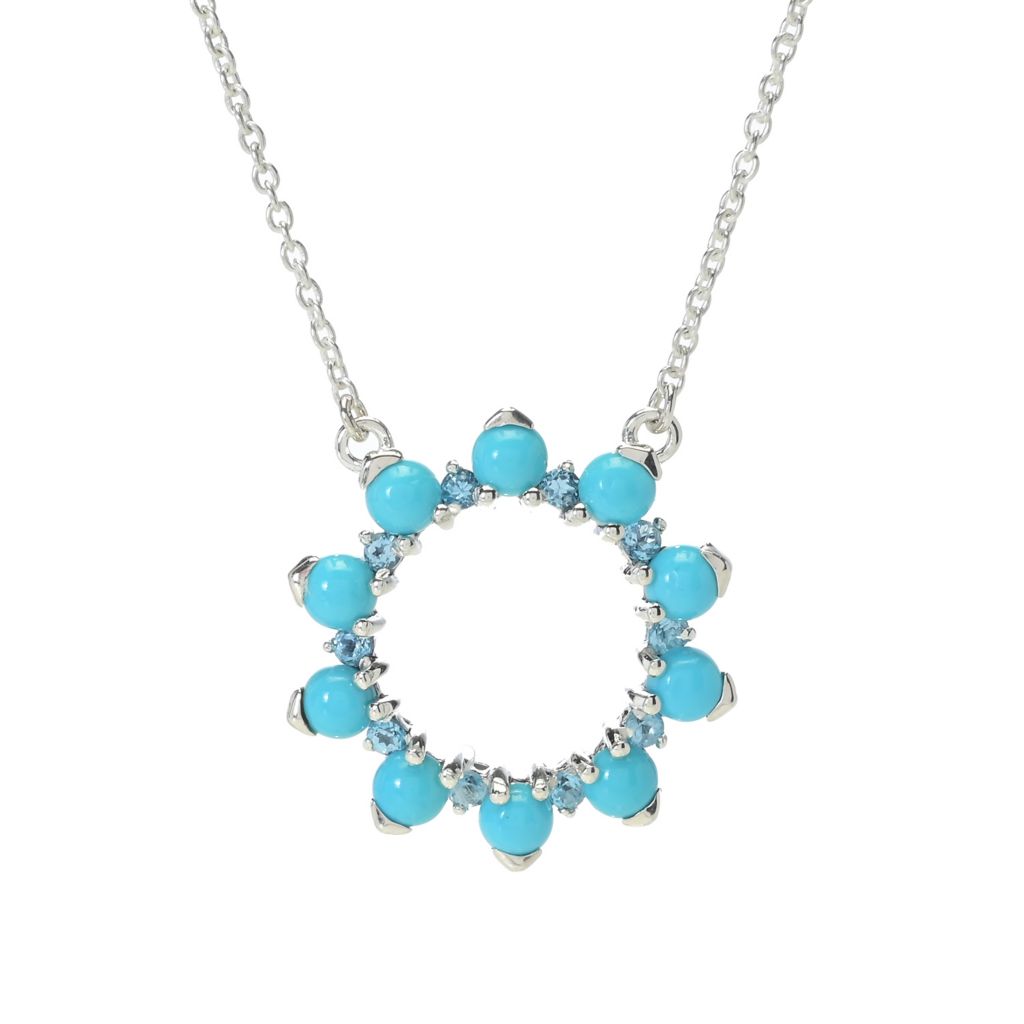 Artisan Silver by Samuel B. Sleeping Beauty Turquoise & Blue Topaz Necklace by Steals