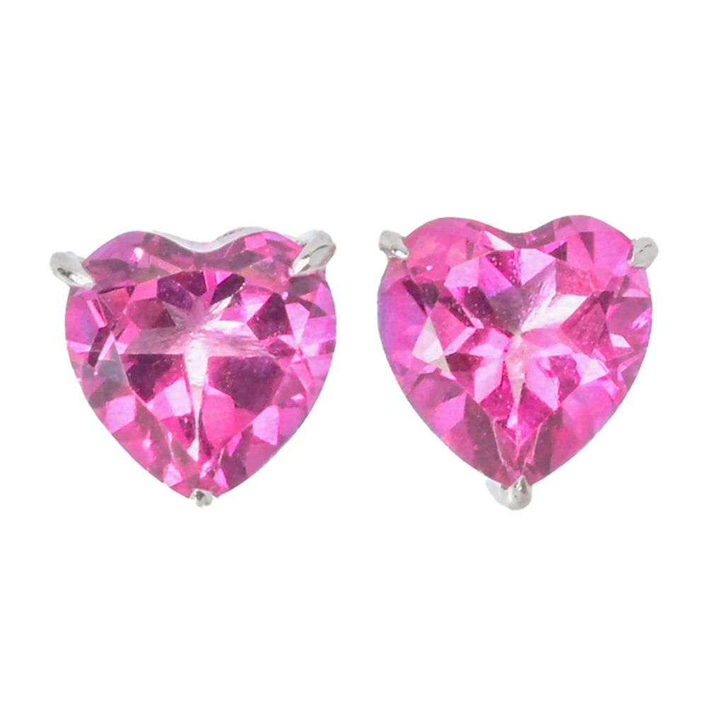 Gem Treasures "Kellie Anne" Choice of Gem Heart Shape Stud Earrings by Steals