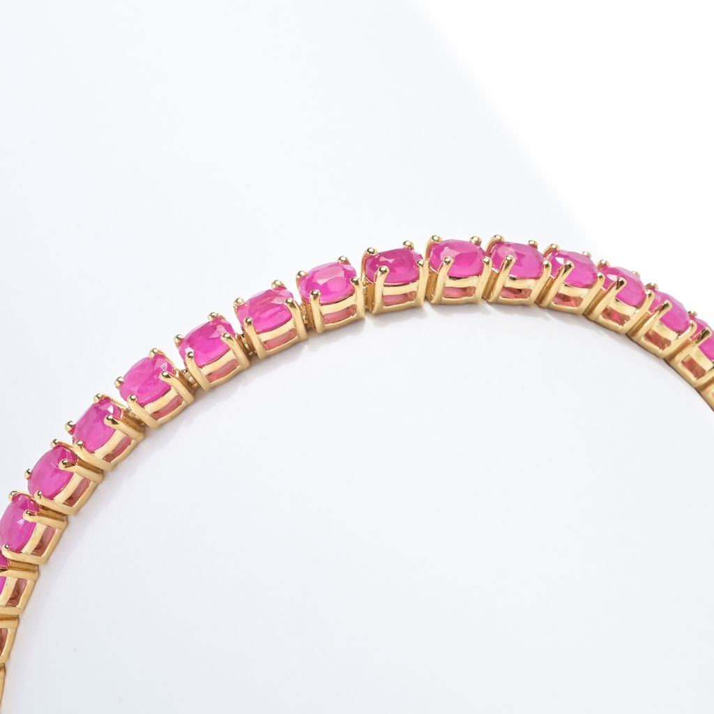 Gem Treasures 18K Vermeil Burmese Ruby Choice of Size Tennis Bracelet by Steals