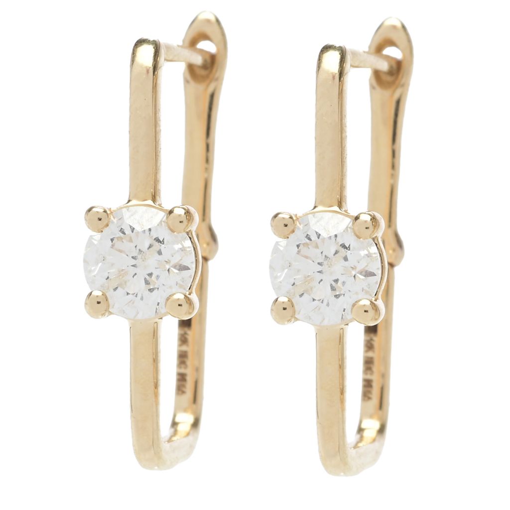Gems of Distinction 14K Gold Choice of Carat Diamond Hoop Earrings by Steals