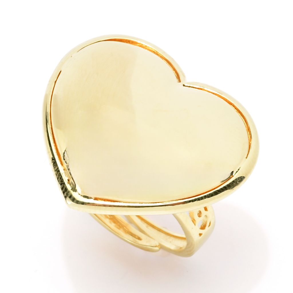 Graziella 23K Gold Plated Polished Heart Thin Band Ring by Steals