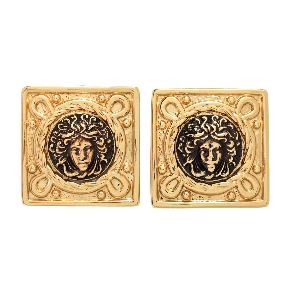 Graziella Choice of Plating Electroform Polished Medusa 1" Stud Earrings by Steals
