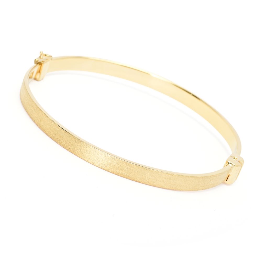Toscana Italiana 18K Gold Plated Polished & Setosa Bangle Bracelet by Steals