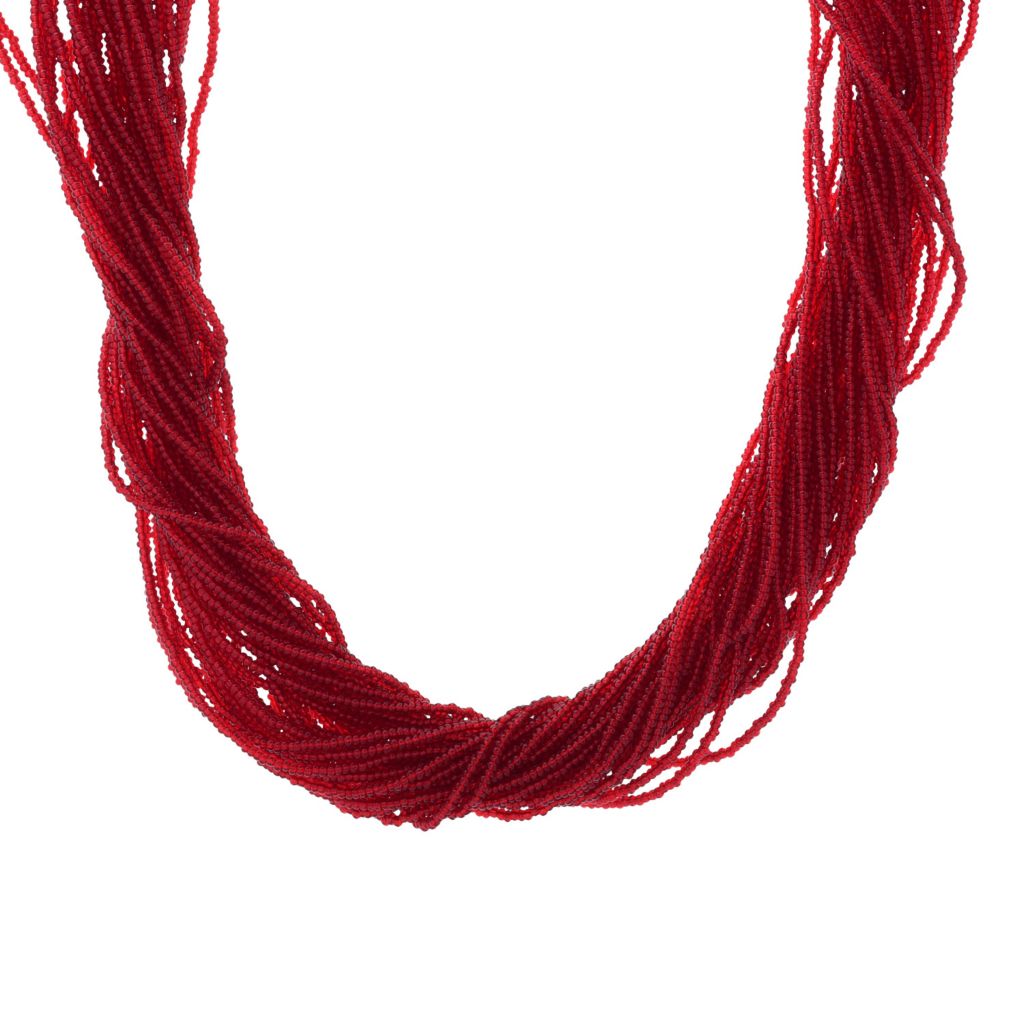 Toscana Italiana Twisted Multi Strand Murano Glass Bead Necklace by Steals