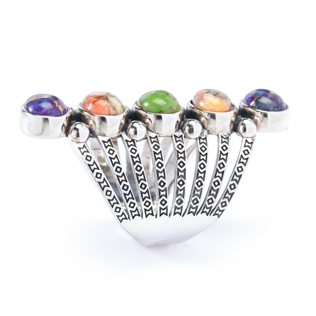 Southwest Elements Choice of Mohave Turquoise 5-Stone Elongated Ring by Steals