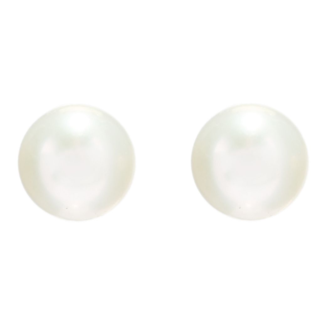 IP Stud Earrings Choice of Size Freshwater Cultured Pearl by Steals