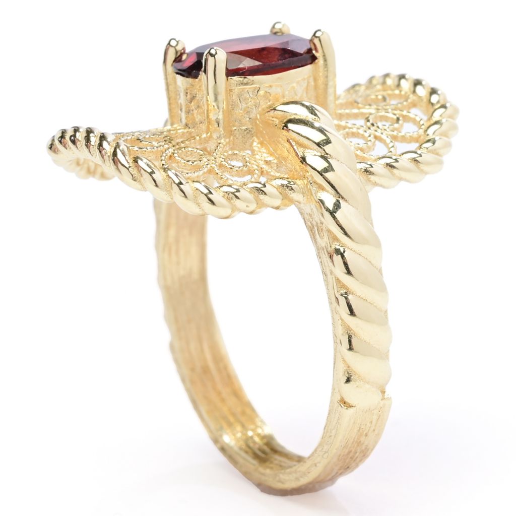 Passport to Turkey Gold Plated Choice of Gemstone Filigree Ring by Steals