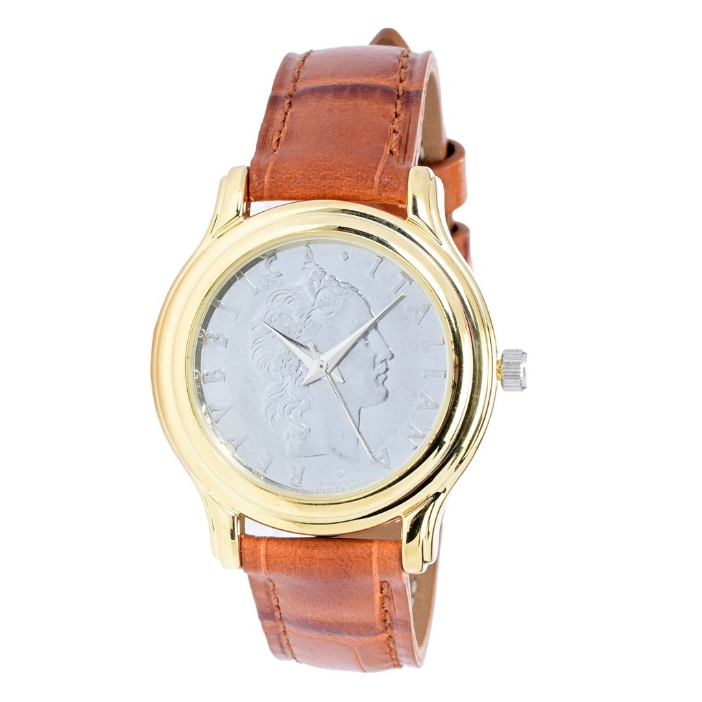 Toscana Italiana 18K Gold Plated Genuine 100 Lire Coin Quartz Watch by Steals