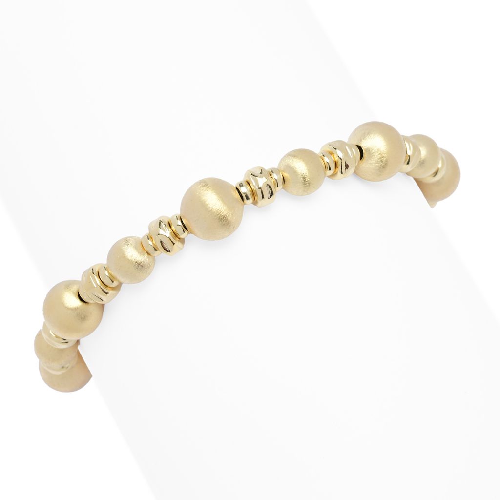 Toscana Italiana Setosa Martellato Bead & Hammered Rondelle Bracelet by Steals