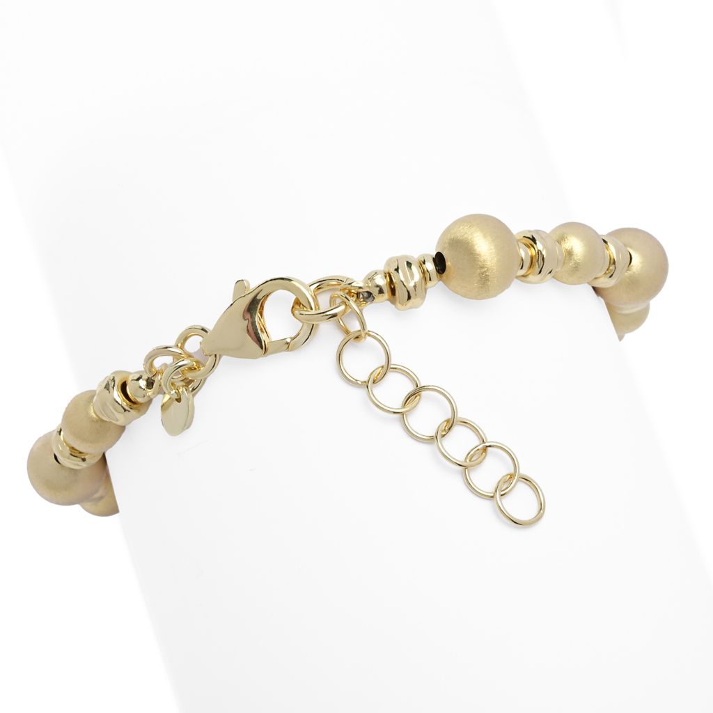 Toscana Italiana Setosa Martellato Bead & Hammered Rondelle Bracelet by Steals
