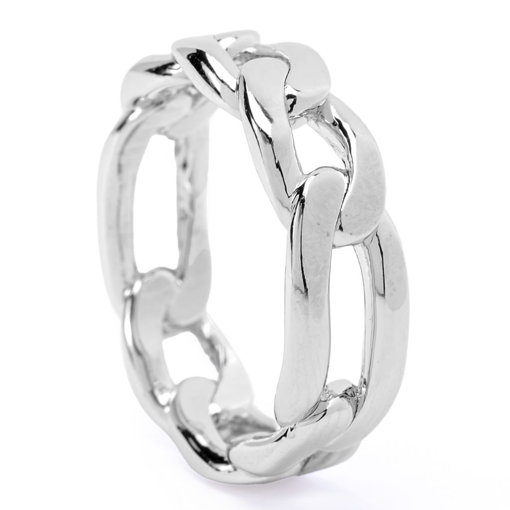 Toscana Italiana Choice of Platinum Plated or Gold Plated Curb Link Ring by Steals