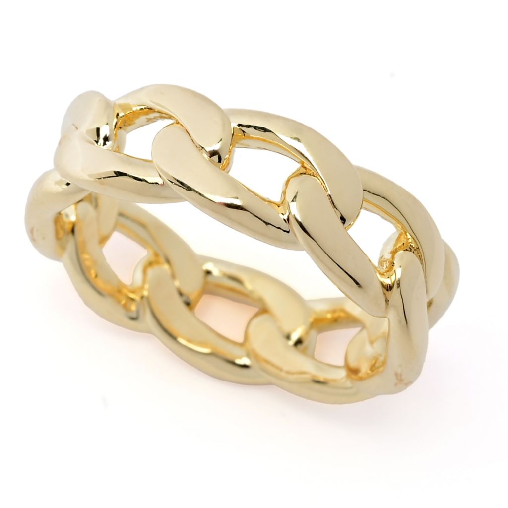 Toscana Italiana Choice of Platinum Plated or Gold Plated Curb Link Ring by Steals