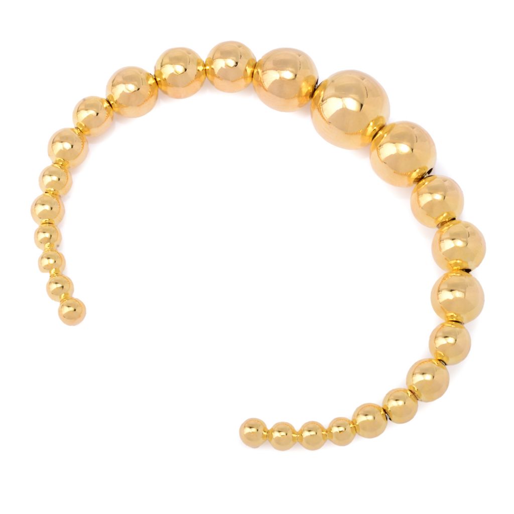 Toscana Italiana 18K Gold Plated Polished Bead Slip-on Cuff Bracelet by Steals