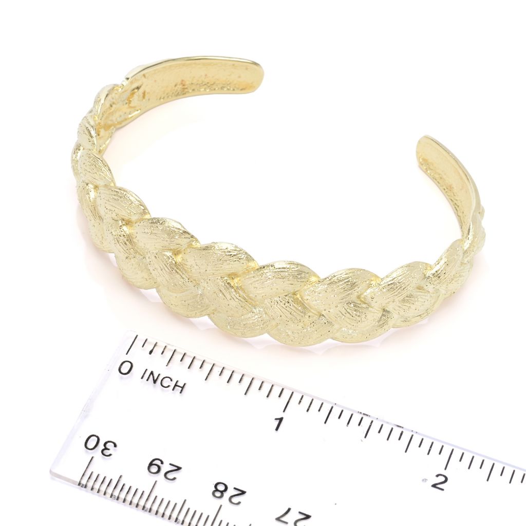 Toscana Italiana 18K Gold Plated "Treccia" Woven Cuff Bracelet by Steals