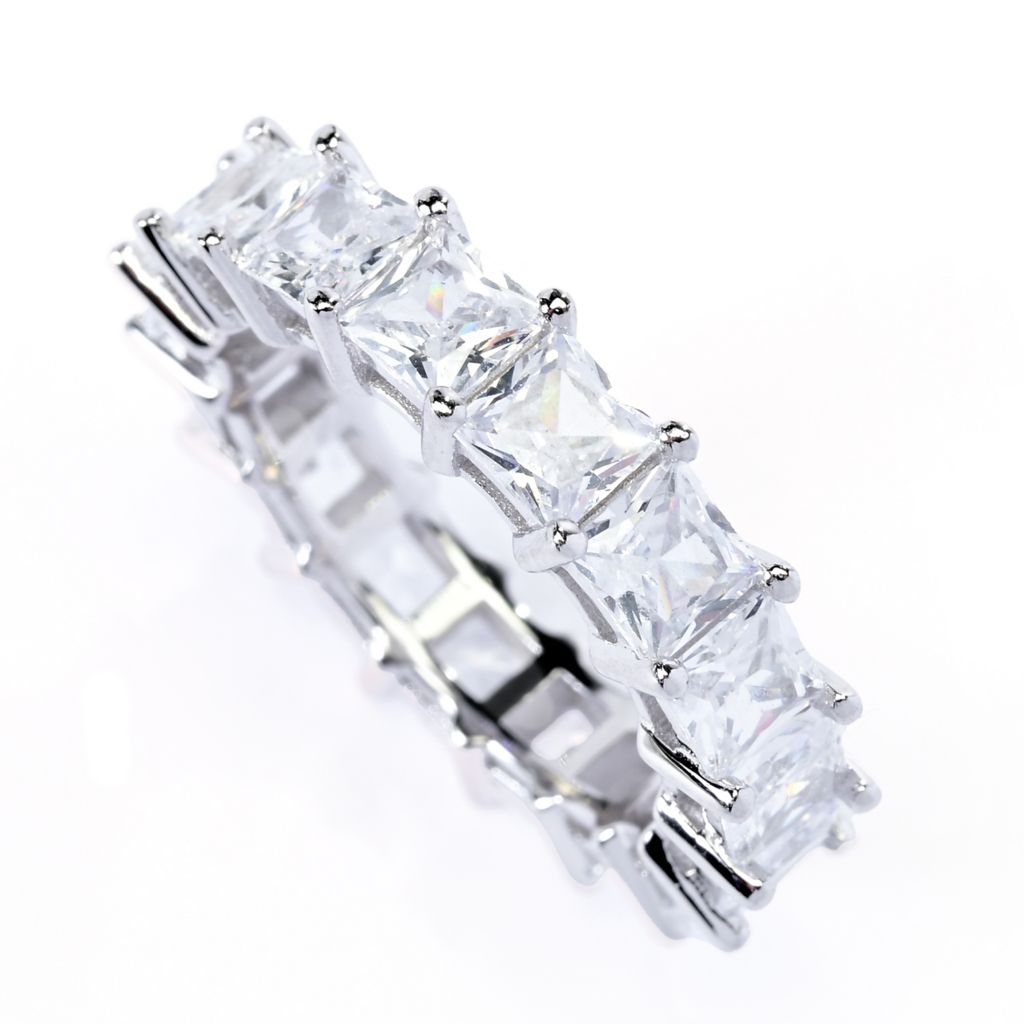 Sorrento Italian Silver 8.00 DEW Simulated Diamond Eternity Band Ring by Steals
