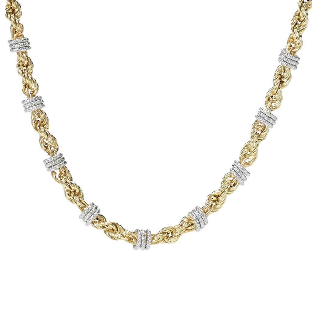 Toscana Italiana Two-tone, Platinum or 18K Gold Plated Status Rope Necklace by Steals